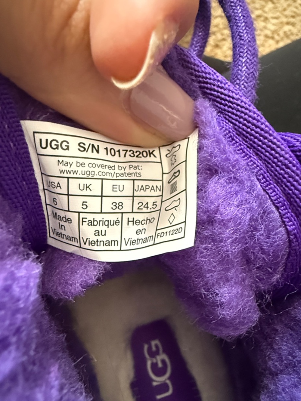 UGG Kids Purple Shearling Lace-Up Boot - Picture 7 of 10